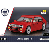 COBI Lancia Delta HF 61 piece building set front packaging panel with red model car