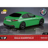 COBI Alfa Romeo Giulia Quadrifoglio rear packaging panel with green model car and product details