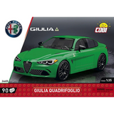 COBI Alfa Romeo Giulia Quadrifoglio front packaging panel with green model car