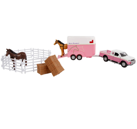 Kids Globe Pink Mitsubishi Horse Transport Set