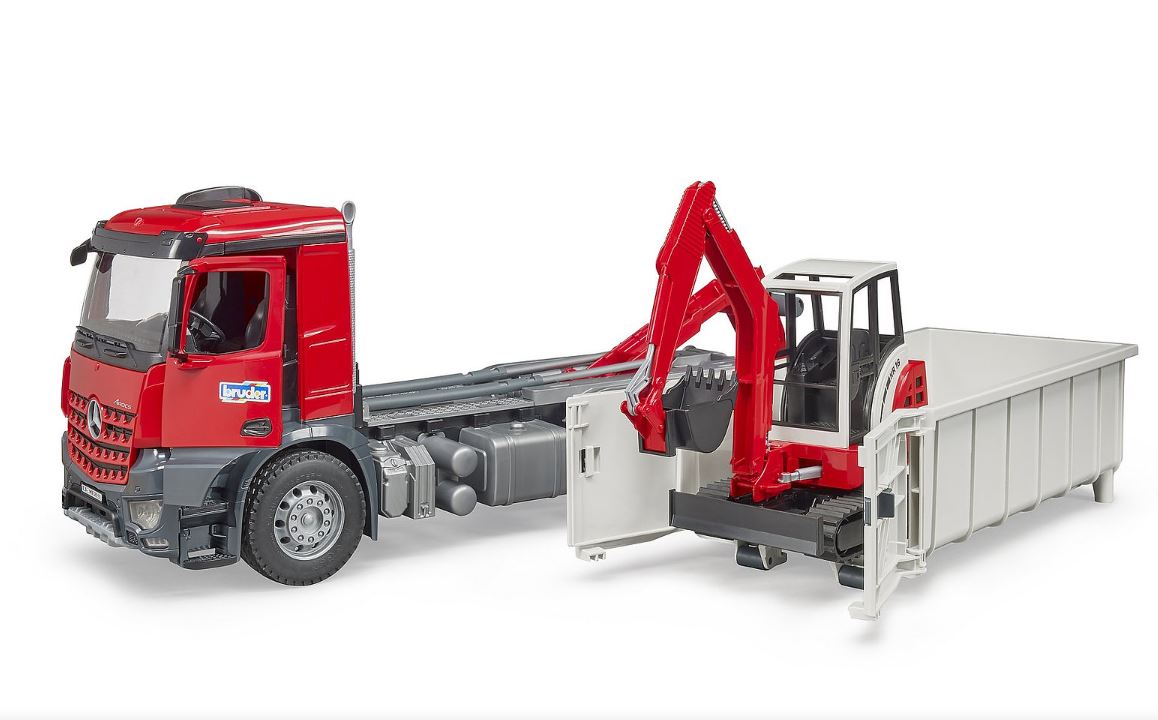 Bruder Mercedes Benz Arocs and Schaeff HR16