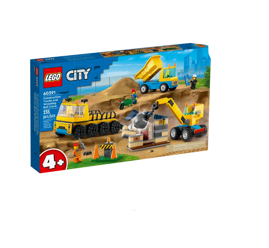 Lego City Construction Trucks and Wrecking Ball Crane - 60391