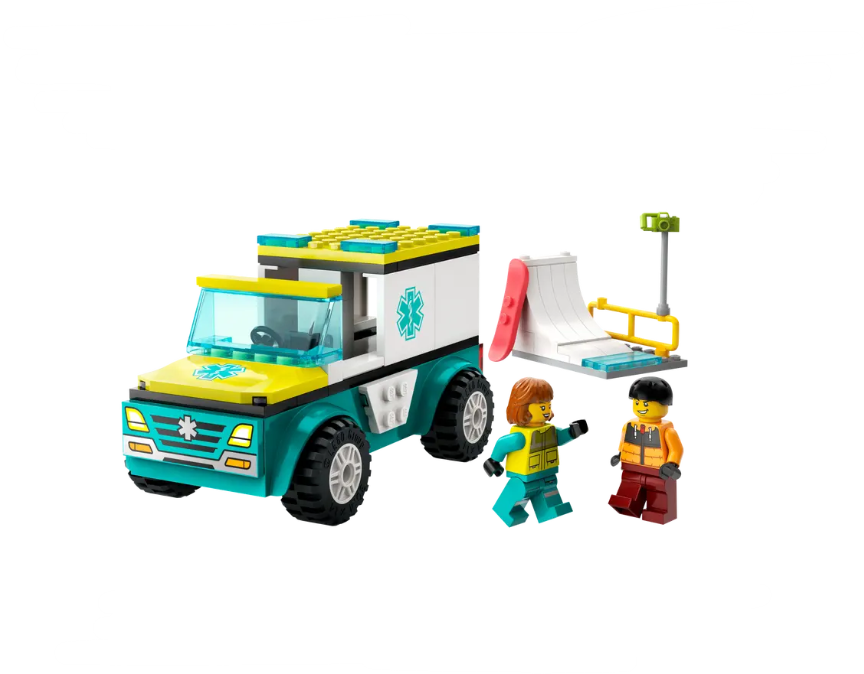 Lego City Emergency Ambulance and Snowboarder - 60403