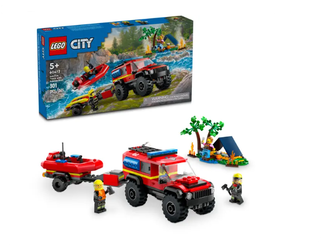 Lego City 4x4 Fire Truck with Rescue Boat - 60412
