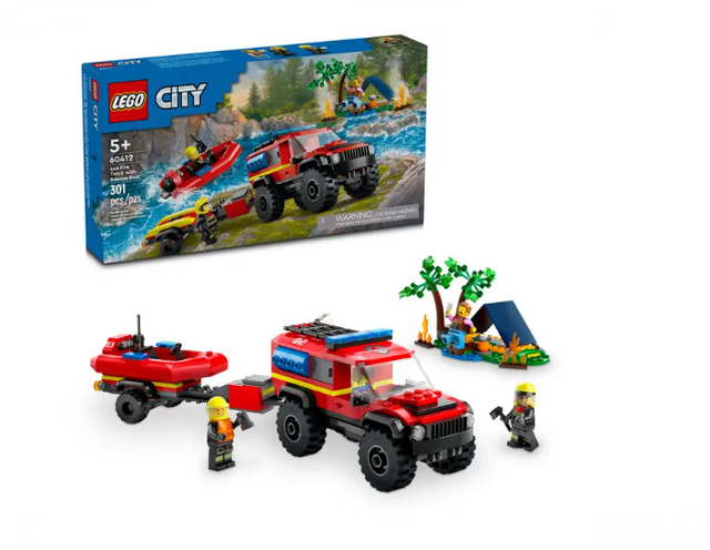 Lego City 4x4 Fire Truck with Rescue Boat - 60412