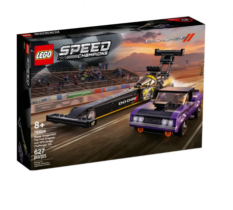 Lego Speed Champions Mopar Dodge//SRT Top Fuel Dragster and 1970 Dodge Challenger T/A - 76904
