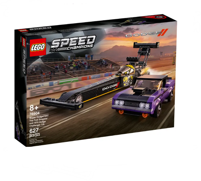 Lego Speed Champions Mopar Dodge//SRT Top Fuel Dragster and 1970 Dodge Challenger T/A - 76904