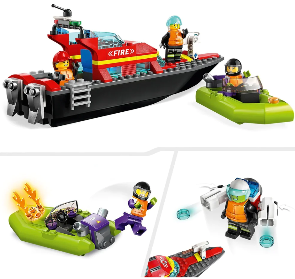 Lego City Fire Rescue Boat - 60373