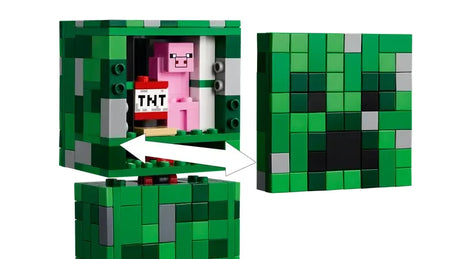 LEGO Minecraft The Creeper 21276 figure with detachable head showing hidden minifigure and TNT Ireland