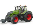 Bruder Fendt 1050 Vario model tractor with green body and red wheels on a white background