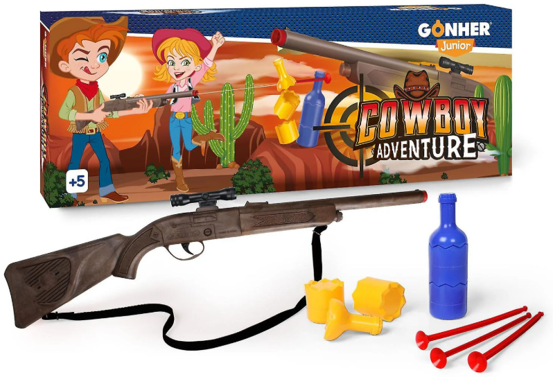 Image of Gonher Junior Cowboy Adventure Dart Gun & Bottle Targets
