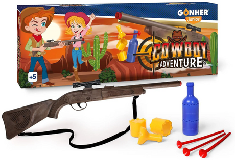 Image of Gonher Junior Cowboy Adventure Dart Gun & Bottle Targets