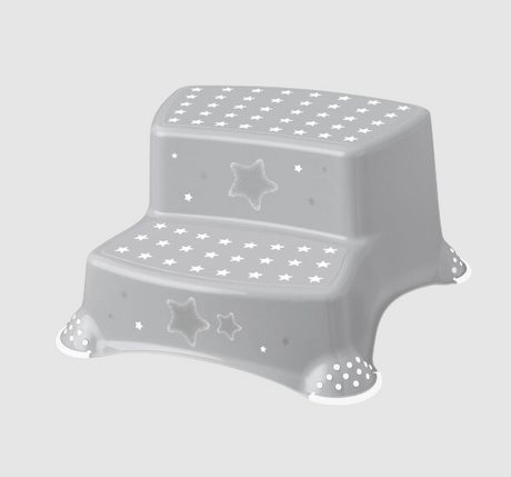 Keeper Grey Double Step Stool