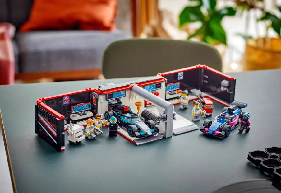 LEGO City F1 Garage and Mercedes-AMG and Alpine Cars - 60444