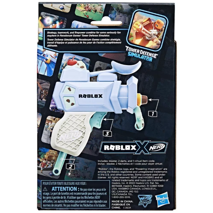 Image of Nerf MicroShots Roblox Tower Defense Simulator: The Mint Choco Freezer Dart Blaster