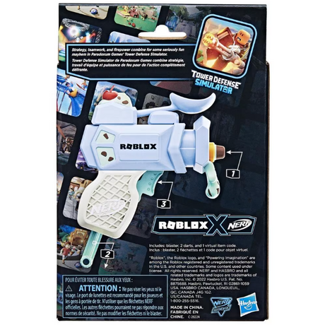 Image of Nerf MicroShots Roblox Tower Defense Simulator: The Mint Choco Freezer Dart Blaster