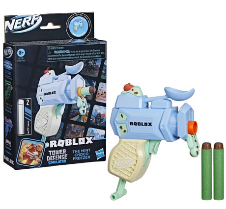 Image of Nerf MicroShots Roblox Tower Defense Simulator: The Mint Choco Freezer Dart Blaster