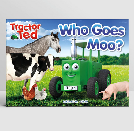Tractor Ted Who Goes Moo? Storybook front cover- Ireland