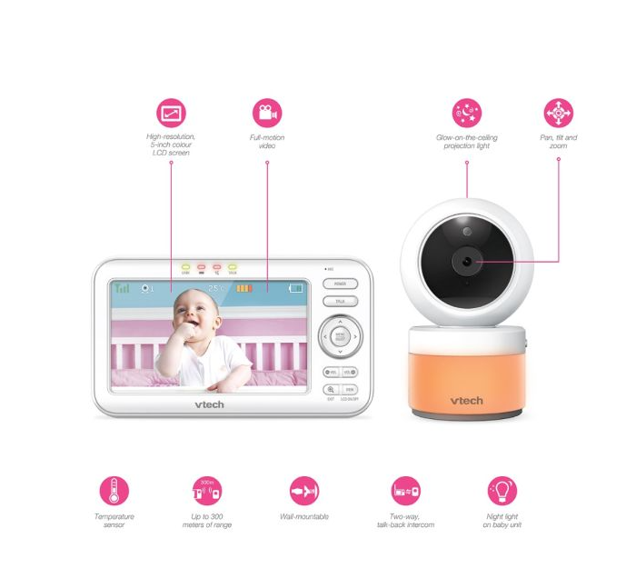 Vtech 5" Pan and Tilt Video Monitor with Night Light