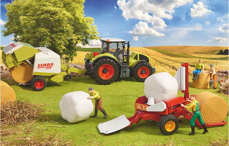 Bruder Bale Wrapper with Round Bales