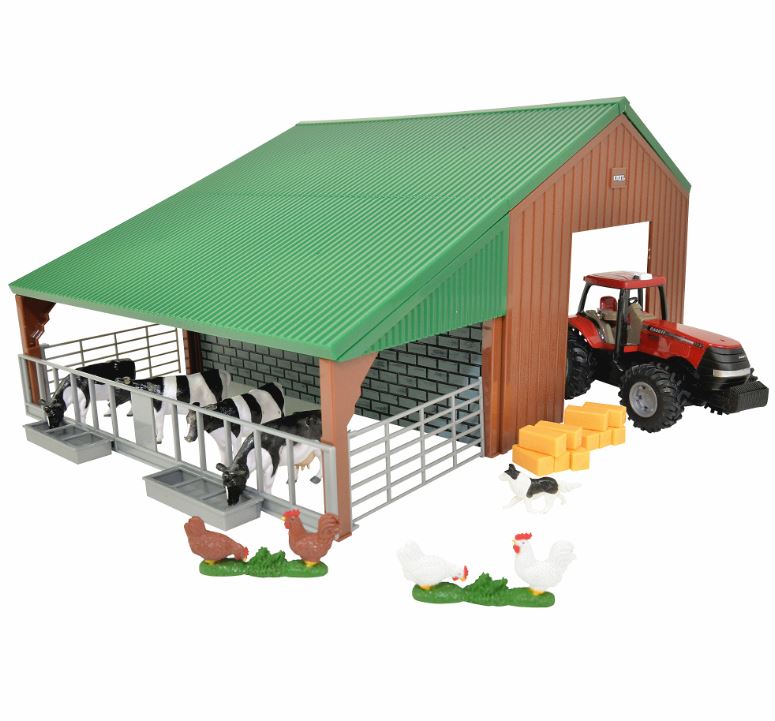 Britains Case Tractor and Shed Playset - 47019A1