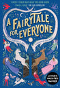 A Fairytale for Everyone book cover with illustrated fairytale characters, animals and an English PEN Award badge on a blue background