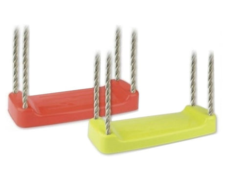 Altalena moulded kids’ swings in red and green options with rope handles, Ireland