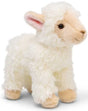 Animigos World of Nature lamb plush angled front view with cream face and white fleece