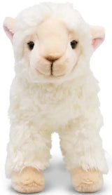 Animigos World of Nature lamb plush front view with cream face and pink ears