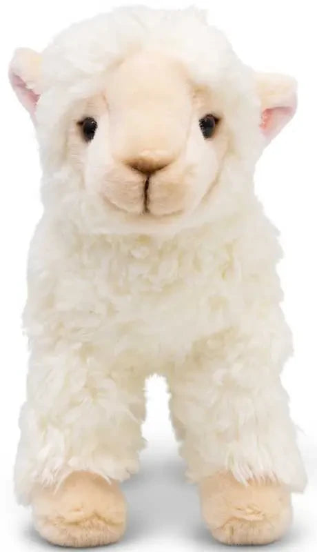 Animigos World of Nature lamb plush front view with cream face and pink ears
