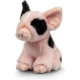Animigos World of Nature piglet plush with black patch shown front view