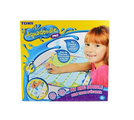 Child using Tomy Aquadoodle Pro My ABC Doodle mat with packaging visible – Ireland