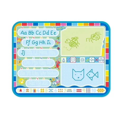 Flat view of Aquadoodle Pro mat showing full alphabet and drawing areas – Ireland