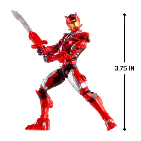 Armorsaurs T-Rex Pilot Liam Roberts figure holding a red sword with 3.75 inch height measure shown
