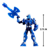 Armorsaurs Triceratops Pilot TJ figure holding a blue axe weapon with 3.75 inch height measure shown