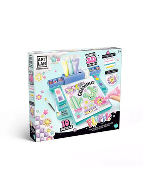 Front view of Art Lab Fluffy Paint Studio box showing colourful 3D art designs in Ireland