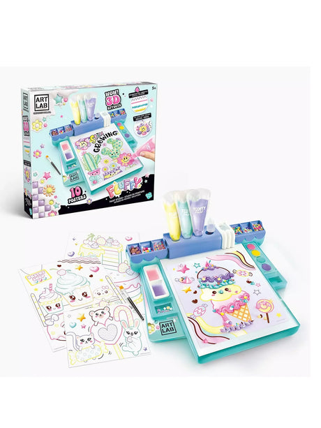 Complete Art Lab Fluffy Paint Studio set  and packaging with paints, posters and accessories in Ireland