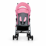 Asalvo Freedom Candy pink stroller front view showing seat harness and canopy window