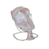 Asalvo Kahlo Trees baby bouncer angled view with canopy, toy bar and safety harness