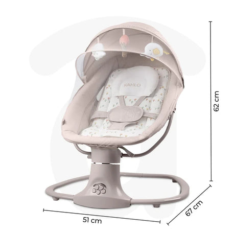 Asalvo Kahlo Trees baby bouncer dimensions diagram with canopy and toy bar