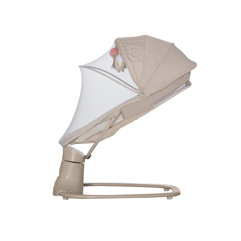 Asalvo Kahlo Trees baby bouncer side view with canopy and mosquito net