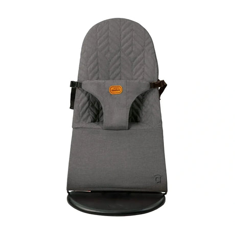 Grey Asalvo Paradise baby bouncer shown from the front with padded seat and black base