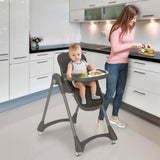 Asalvo Soja Mimosa Highchair shown in a kitchen with child seated and tray in use