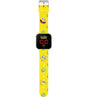 Full front view of SpongeBob SquarePants LED watch showing yellow printed strap and red digital display in Ireland.