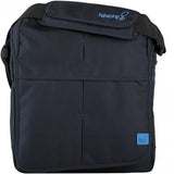 BabaBing DayTripper Lite Midnight Blue changing bag with blue logo details and front storage panels