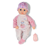Baby Born Anna Rose 36cm doll front view with pink bottle