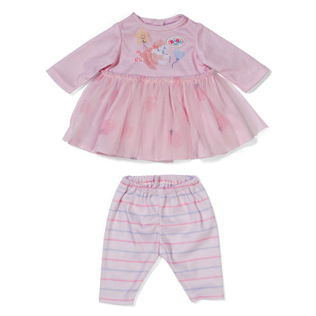 Baby Born Dress Rose pink tulle dress with striped leggings
