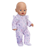 Baby Born doll standing in the Forest 43cm romper with floral print and ruffled sleeves