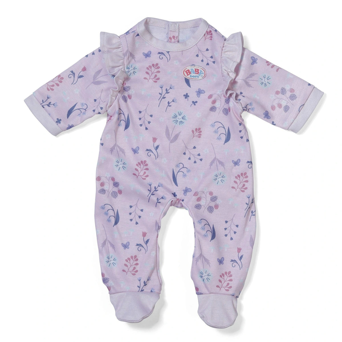 Baby Born Romper Forest 43cm front view with floral and butterfly print