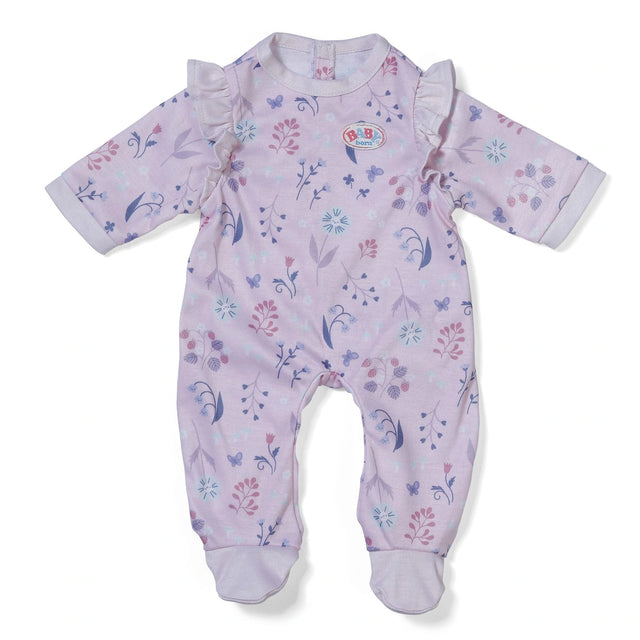 Baby Born Romper Forest 43cm front view with floral and butterfly print
